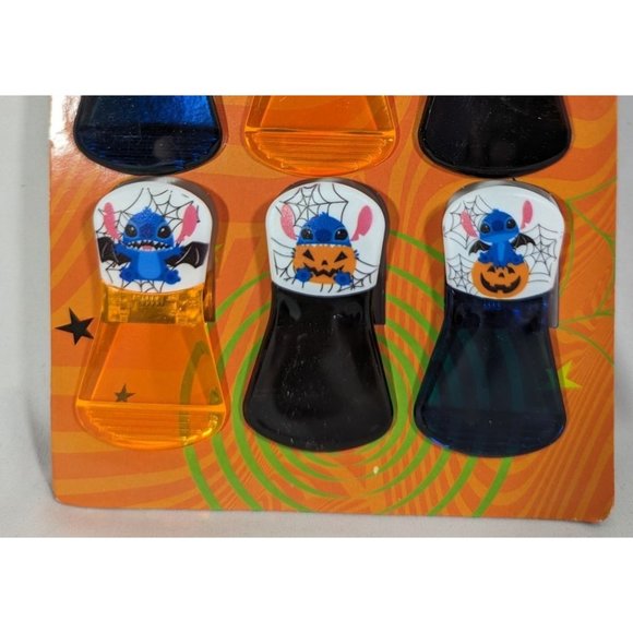 Disney Stitch Halloween Magnetic Bag Clips Holders Set of 6 Spider Webs - Picture 3 of 3